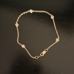 HOLIDAY SALE! 14K yellow gold and diamond bracelet, diamonds by the yard